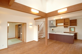 しのだ工務店 天窓から降りそそぐ光が家族を包み、心地よい風が吹き抜ける。　職人さんの手仕事で築く、木と漆喰の家の建築実例画像5