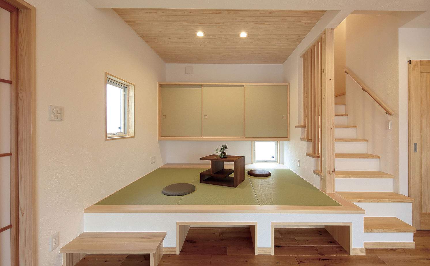 しのだ工務店 【和モダン/平屋/2000万円台】清々しくて、ほっと寛げる。漆喰と無垢材で描くシンプルで真っ白な家の建築実例画像4