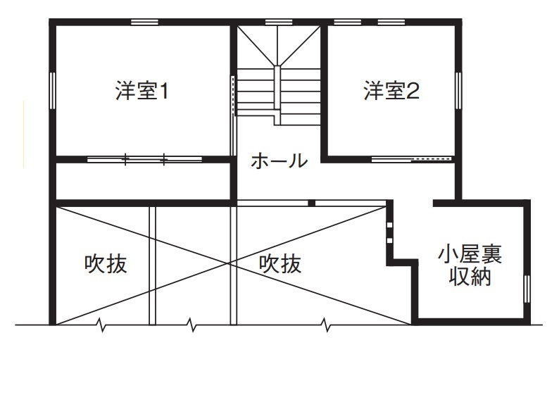 しのだ工務店 良いものを長く大切にしたい。 夫妻が選んだ漆喰・無垢材の家の間取り図（3LDK）２階
