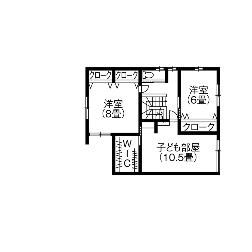 マイホームタナカ 【2600～2699万円】ママの目線で設計したインナーガレージの家。ガレージからパントリーへダイレクトの間取り図（4LDK＋ガレージ）2階