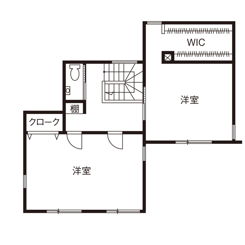 マイホームタナカ 【3LDK】全館空調で快適。ずっとここに居たい、段差をつけて天井高を演出したリビングがお気に入り！の間取り図（3LDK）2階