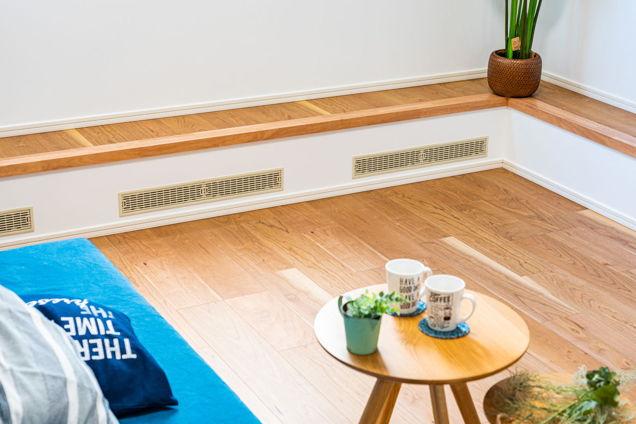 マイホームタナカ 【3LDK】全館空調で快適。ずっとここに居たい、段差をつけて天井高を演出したリビングがお気に入り！の建築実例画像3