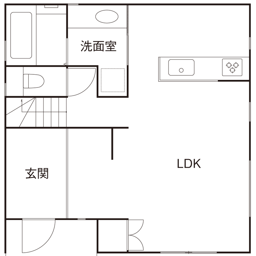 ジブンハウス 【本体価格1016万円／3LDK／30坪台／間取図有】人を招きたくなる理想の家を予算内で実現の間取り図（3LDK）1階