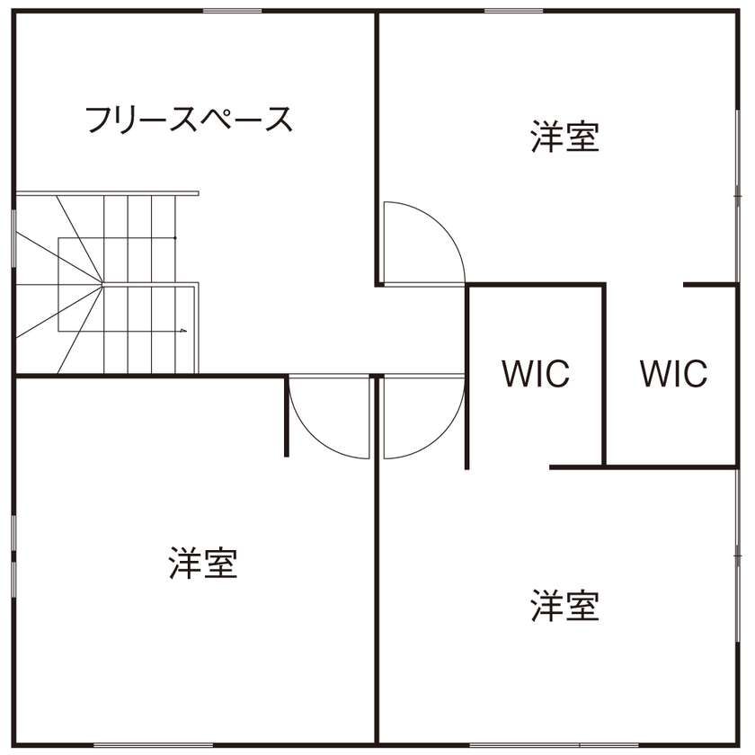 ジブンハウス 【本体価格1016万円／3LDK／30坪台／間取図有】人を招きたくなる理想の家を予算内で実現の間取り図（3LDK）2階