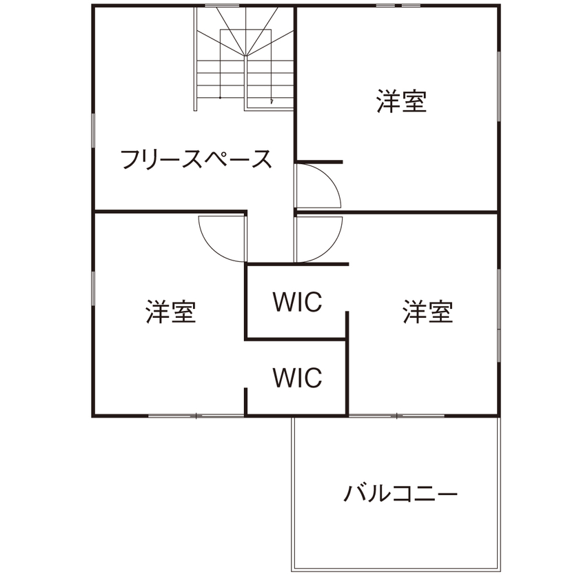 ジブンハウス 【本体価格1130万円／4LDK／1階和室あり／30坪台／間取図有】北欧デザイン×シンプルモダンの間取り図（4LDK）2階