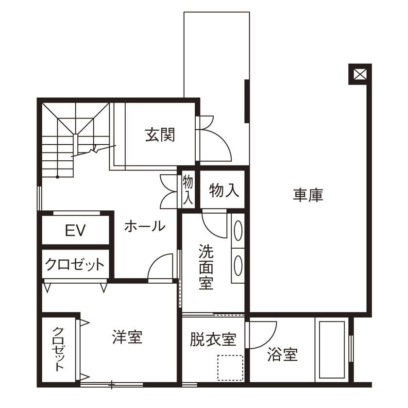 RIPARO 建築デザイナーと実施設計のコラボで、デザインも機能も納得の３階建て二世帯住宅にの間取り図（4LDK）１階