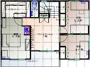 溝田建築設計 家族の集いを中心に据えた、木と光が織りなす開放感あふれる邸宅の間取り図（6LDK）2階