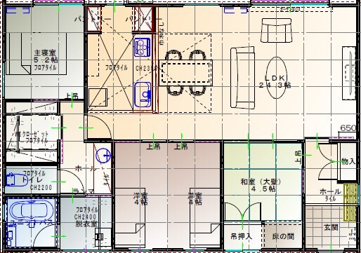 溝田建築設計 デザイン性と生活のしやすさを両立した、家族の理想を詰め込んだ住まいの間取り図（4LDK）1階