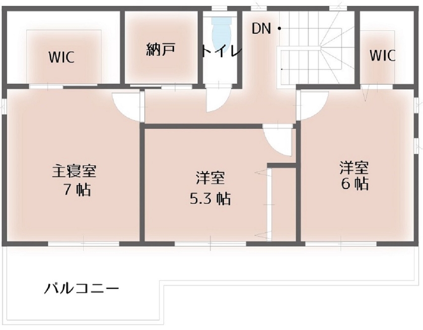 協栄ホーム　奈良店 トータル予算3500万円!30代子育て世代に嬉しい、実家に近く開放感のある家【奈良/1000万円台/40坪/間取り】の間取り図（4LDK）２階