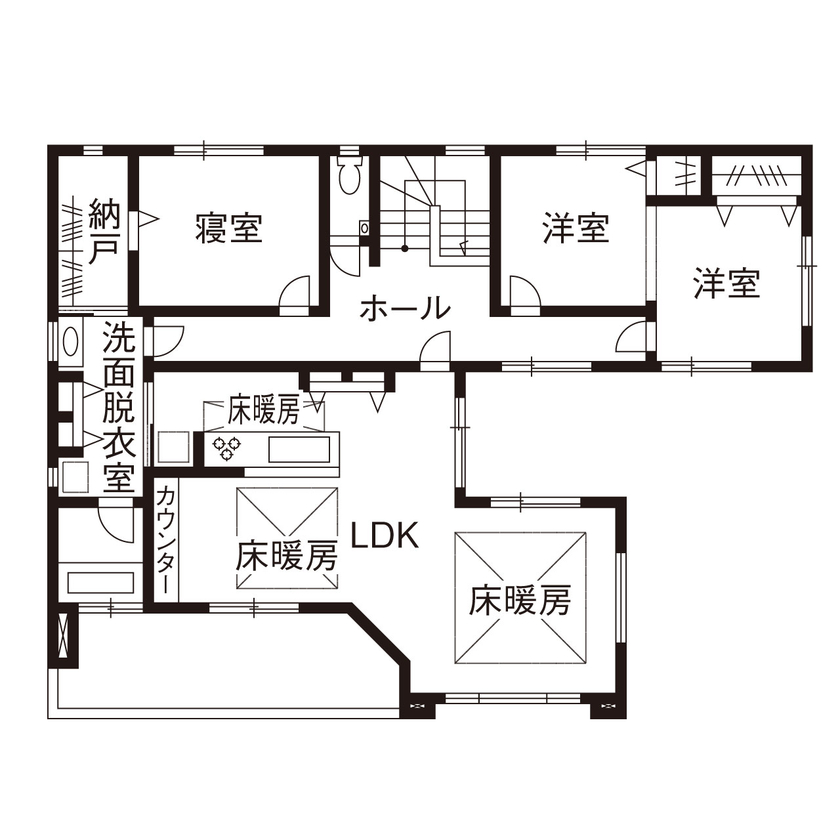 アーティックスホーム BY なかやしき 【2600万円/58坪/間取図有】1階広々ビルトインガレージ、2階で平屋生活の住まいの間取り図（3LDK）2階