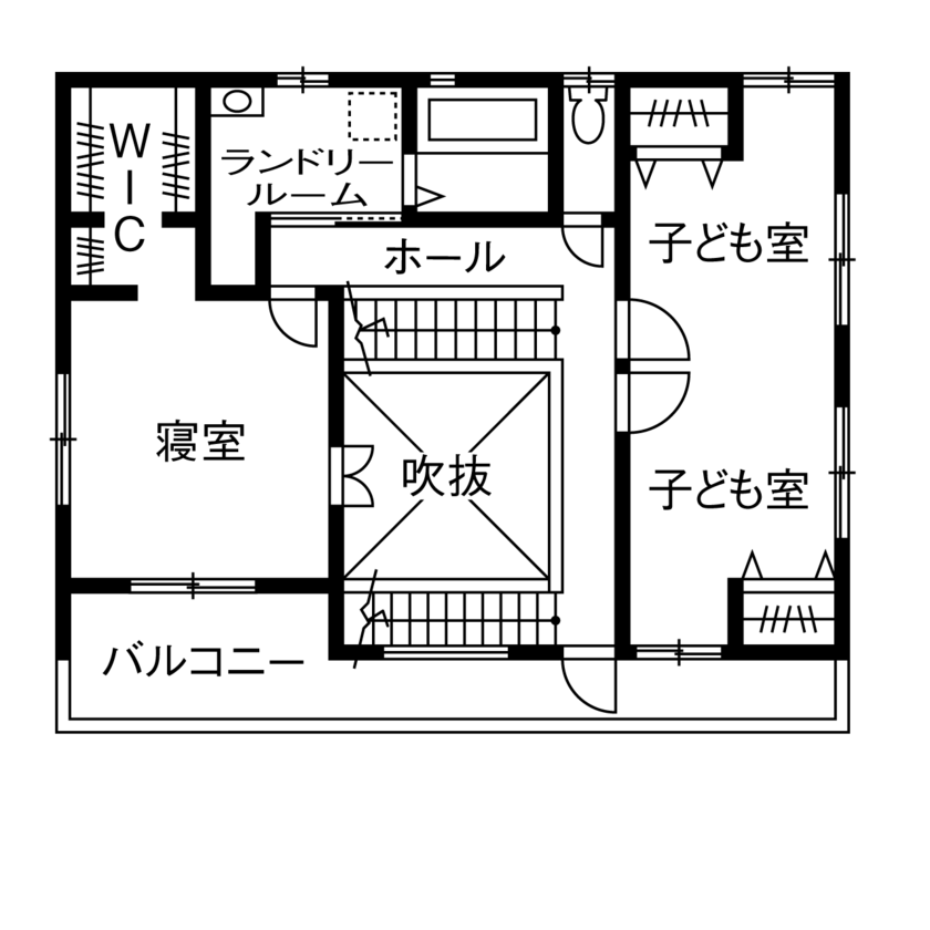 『湘南で家を建てるなら。』 サンキホーム 【湘南/鎌倉市/2000万円台/39坪/間取り図あり】東京から念願の湘南へ移住！夢が叶った鎌倉の暮らし！の間取り図（2LDK）2階