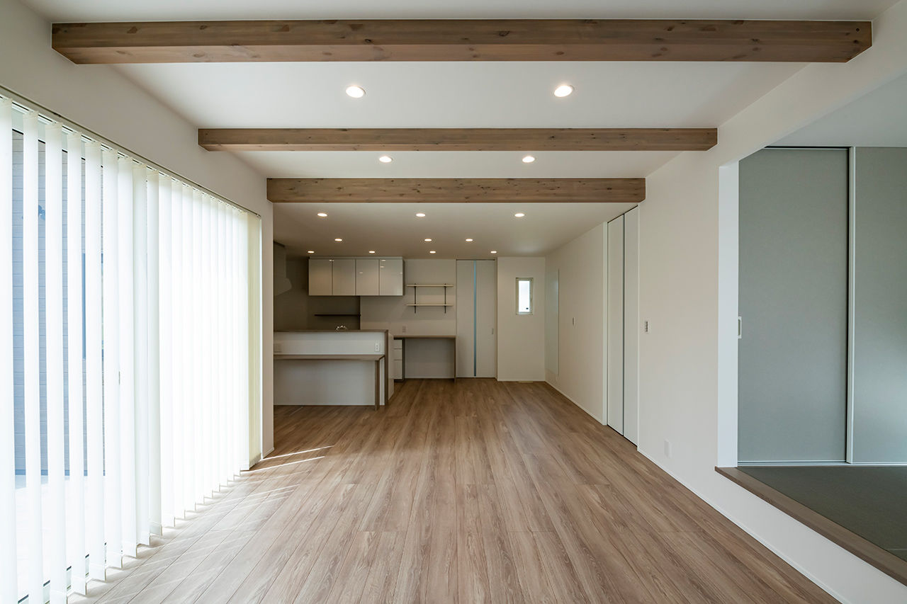 Nstyle+oneナカヒロハウジング 【1900～1999万円×3LDK×小上がり×サニタリースペース】テラスと一体化した明るいリビングのある住まいの建築実例画像6