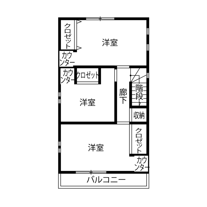 ヒノキブン 【名古屋市/間取り図/建て替え/狭小３階建】間口約５ｍの家。部屋数も収納も充実。開放感たっぷり２階LDKの間取り図（５LDK）3階