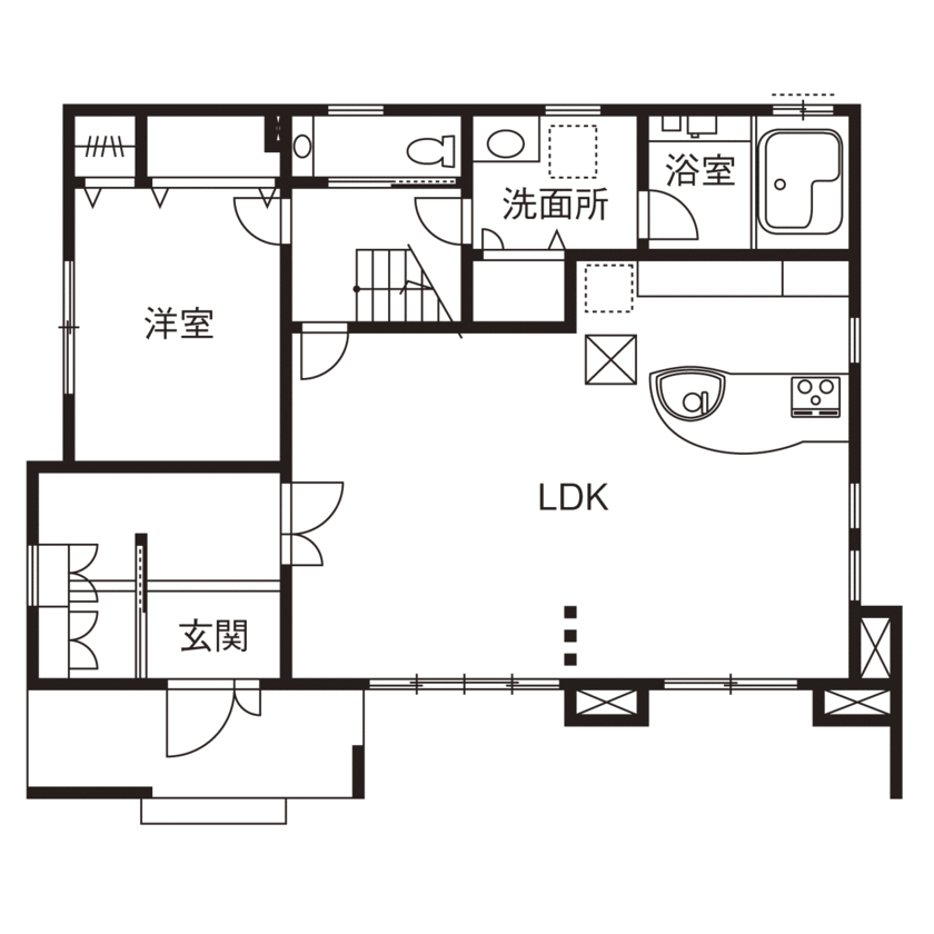 「完全フル装備の家」富士住建 【家事動線/収納充実/間取図有/外観デザイン】予算内でイメージ通りに仕上がったフル装備の家の間取り図（3LDK）1階