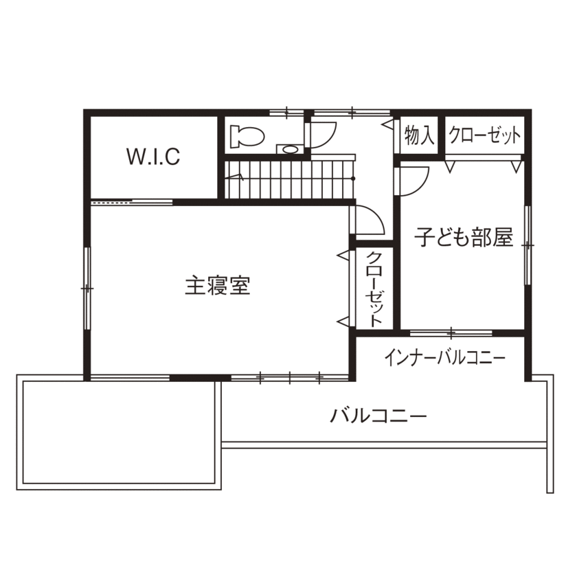 「完全フル装備の家」富士住建 【家事動線/収納充実/間取図有/外観デザイン】予算内でイメージ通りに仕上がったフル装備の家の間取り図（3LDK）2階