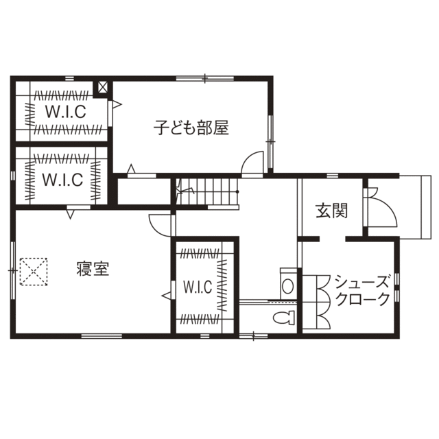 「完全フル装備の家」富士住建 【1000万円台/収納充実/間取り図】シンプルモダンの内装とシックな外観のコントラストが美しいフル装備住宅の間取り図（3LDK）１階