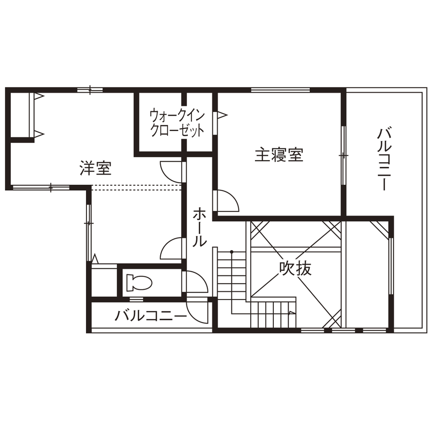 「完全フル装備の家」富士住建 【子育て/家事ラク動線/収納充実/間取り図有】子育てしやすくデザイン性も高いフル装備住宅の間取り図（2LDK）2階