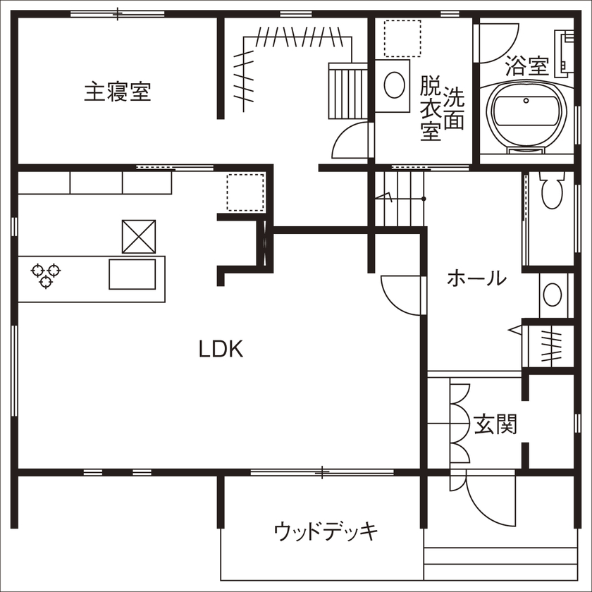 「完全フル装備の家」富士住建 【家事回遊動線/リモートワーク/間取り図有/2000万円台】趣味も仕事も楽しめるフル装備の家の間取り図（3LDK）1階