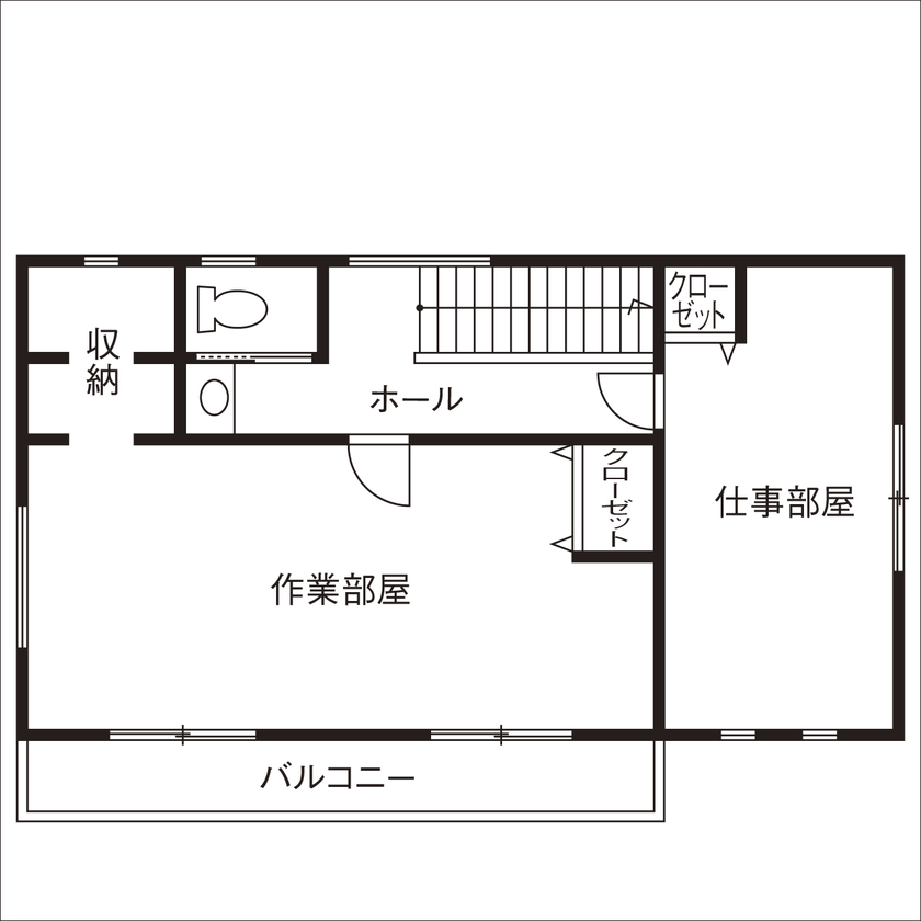 「完全フル装備の家」富士住建 【家事回遊動線/リモートワーク/間取り図有/2000万円台】趣味も仕事も楽しめるフル装備の家の間取り図（3LDK）2階