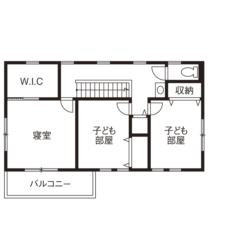 「完全フル装備の家」富士住建 【子育て／家事ラク動線/間取り図有】爽やかなカラーリングでまとめたフル装備住宅の間取り図（3LDK＋和室）2階