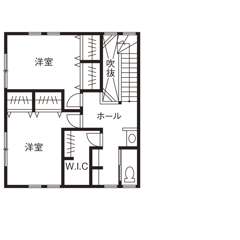 「完全フル装備の家」富士住建 【家事ラク動線/子育て/2000万円台/間取り図有】子ども達が周囲を気にせず遊べるフル装備住宅の間取り図（3LDK＋畳コーナー）2階