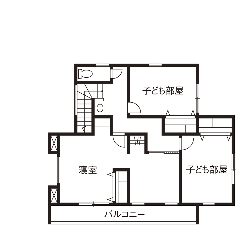 「完全フル装備の家」富士住建 【家事・子育て/間取り図有】何かを諦めることなくこだわりを叶えられたフル装備の家づくりの間取り図（3LDK＋和室）2階