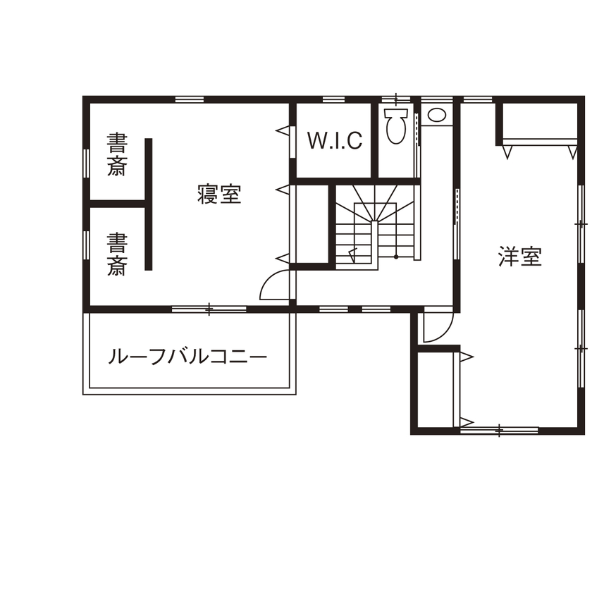 「完全フル装備の家」富士住建 【家事ラク/間取り図有】こだわり抜いたアメリカンスタイルのフル装備住宅の間取り図（3LDK）2階