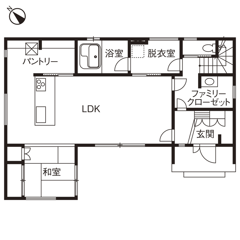 「完全フル装備の家」富士住建 【家事ラク・子育て/間取り図有】生活動線を徹底的に追求したフル装備住宅の間取り図（3LDK＋和室）1階