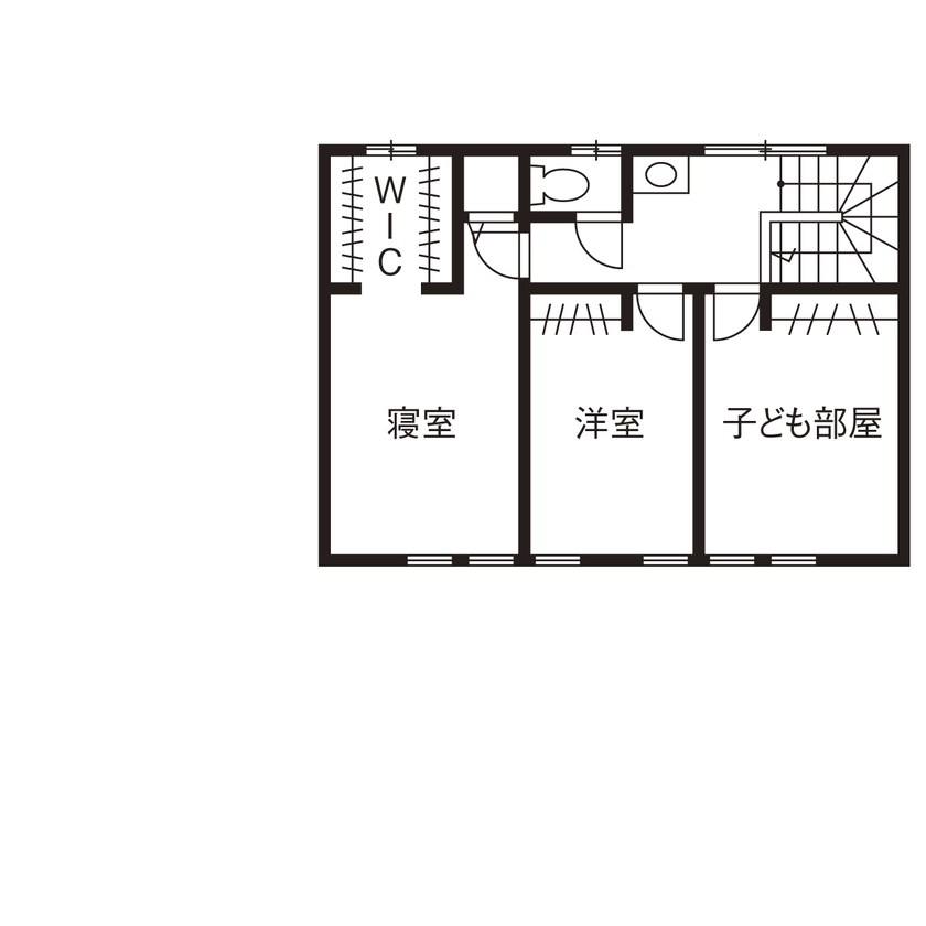 「完全フル装備の家」富士住建 【家事ラク・子育て/間取り図有】生活動線を徹底的に追求したフル装備住宅の間取り図（3LDK＋和室）2階