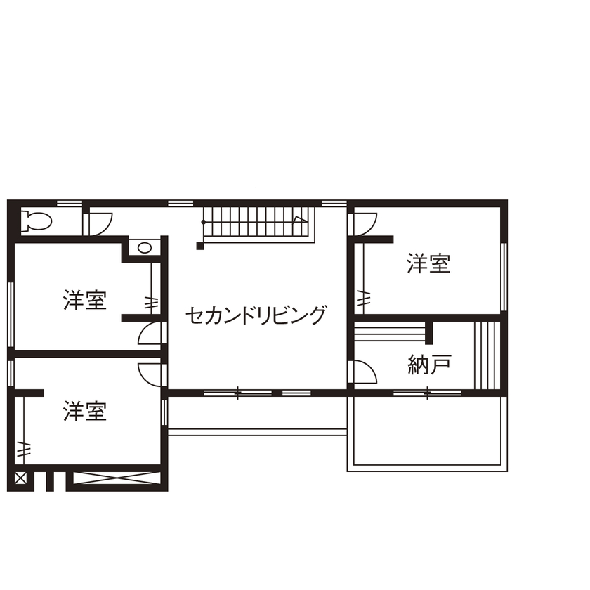 「完全フル装備の家」富士住建 【家事ラク・子育て/間取り図有】ホテルライクな空間で子育てが楽しめるフル装備住宅の間取り図（4LDK＋2ndリビング）2階