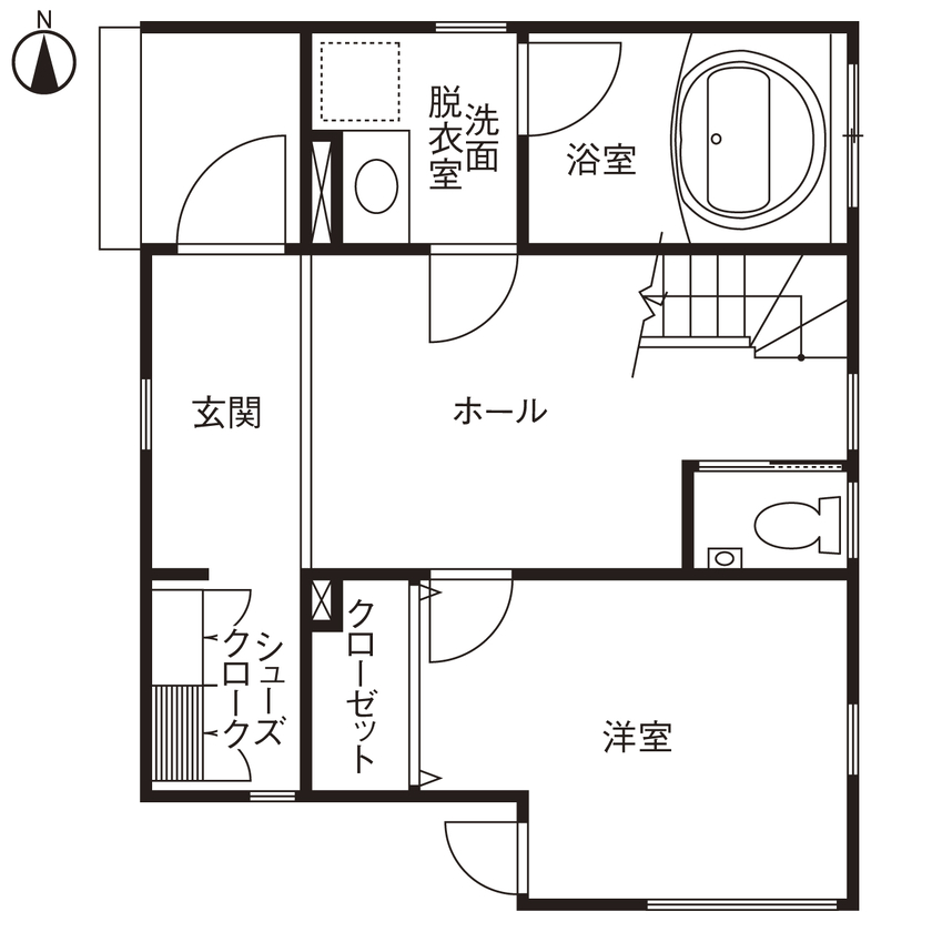 「完全フル装備の家」富士住建 【家事・子育て/間取り図有】変形地でも快適に暮らせるフル装備の都市型3階建ての間取り図（4LDK）1階