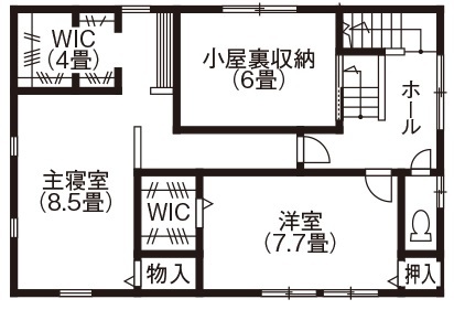 アサヒアレックス 【2010万円】モダンなデザイン×大人の遊び心。素材のとりあわせが目をひく住まいの間取り図（2LDK）2階