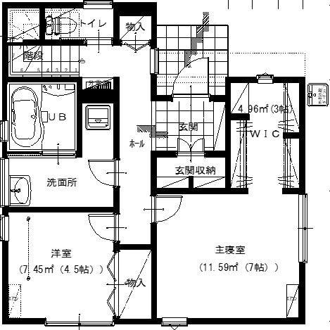 アサヒアレックス 猫と暮らす家の間取り図（2LDK）1階