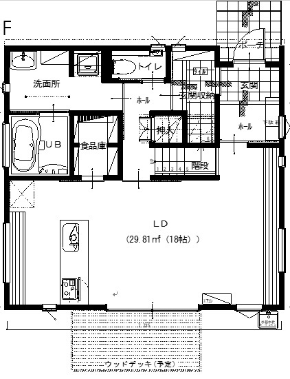 アサヒアレックス 収納もインテリア性に優れた魅せる家の間取り図（3LDK）1階