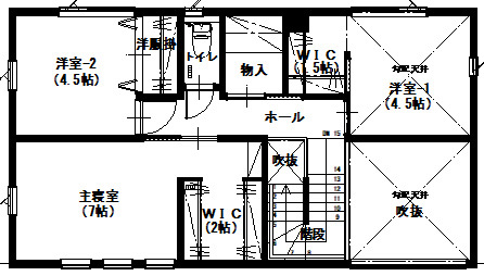 アサヒアレックス 毎日を楽しくするサーファズハウスの間取り図（3LDK）2階