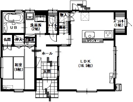 アサヒアレックス おとぎ話のようなメルヘンなお家の間取り図（3LDK）1階
