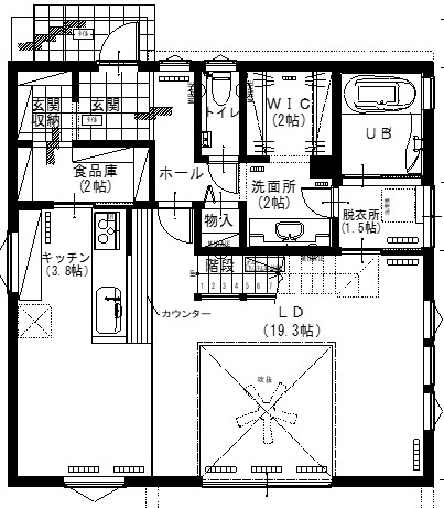 アサヒアレックス ライフスタイルの変化に対応する住まいの間取り図（4LDK）1階
