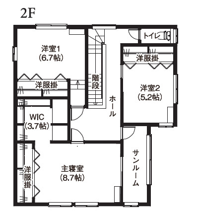 アサヒアレックス 暮らしに楽しい多層空間をデザインの間取り図（3LDK）2階