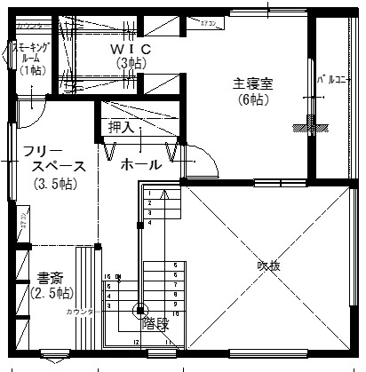 アサヒアレックス 景色を最大限に楽しむ家の間取り図（1LDK）2階
