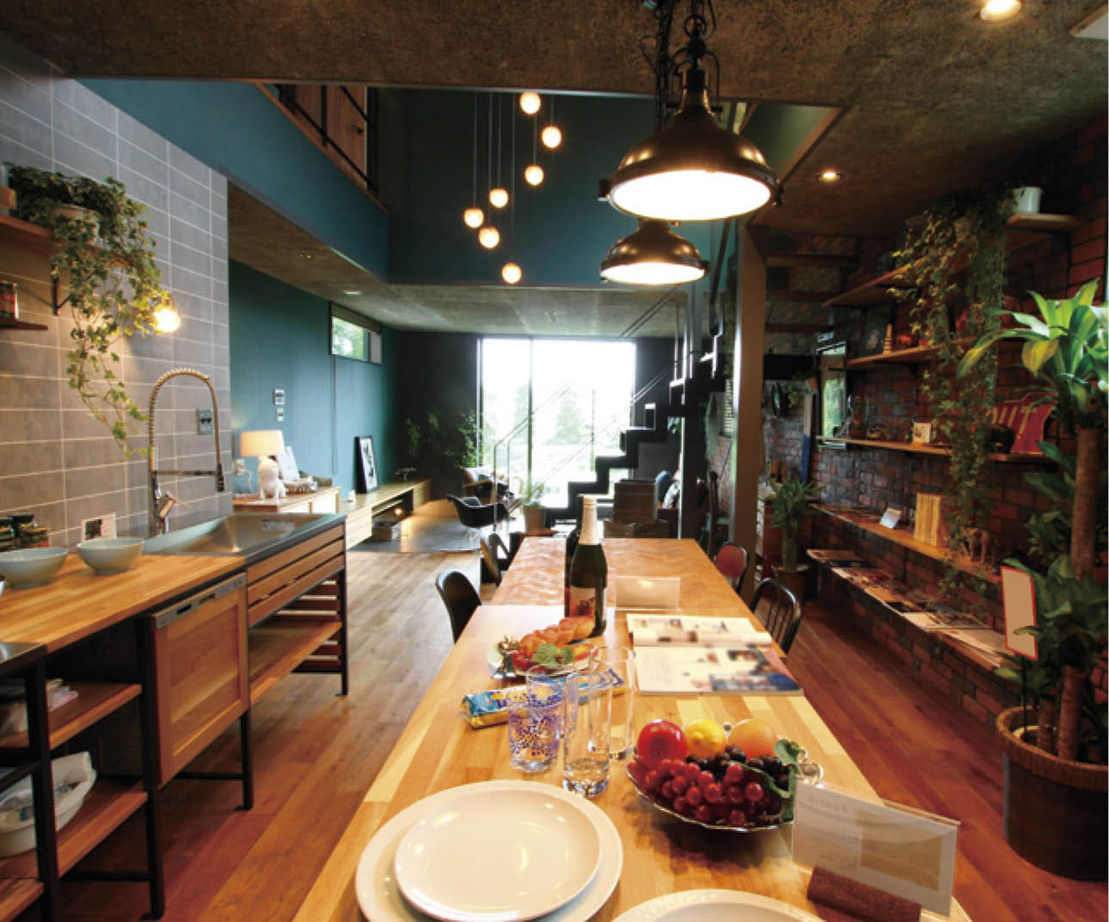 アサヒアレックス 【本体価格2000～2500万円】本物の素材でアンティーク感のあるインダストリアルデザインの建築実例画像6