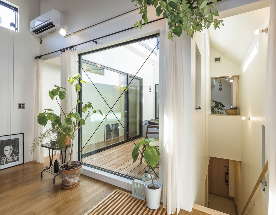 ハウステックス 【2000万円台|20坪台|間取り|ロフト】吹き抜けの中庭テラスで青空を独り占め 採光と通風を確保した明るい家の建築実例画像5