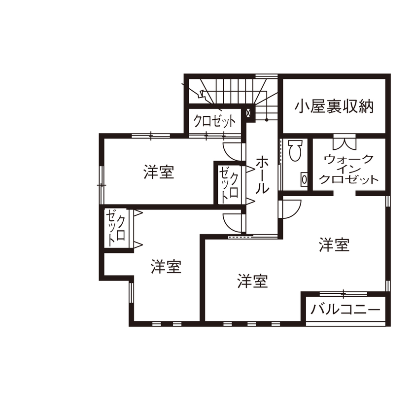 アオバクラフト 【1000万円台/間取り図有】おこもり感満載のステップダウンリビング！ローコストで叶えたくつろぎの家の間取り図（4LDK）2階