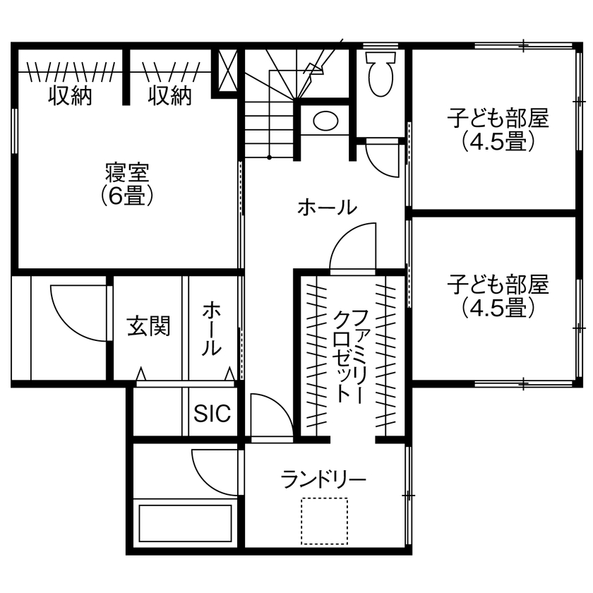 アオバクラフト 【1500万円台／間取図有／3LDK】明るく開放的な２階リビング×家事ラク動線で期待以上の家が実現の間取り図（3LDK）1階