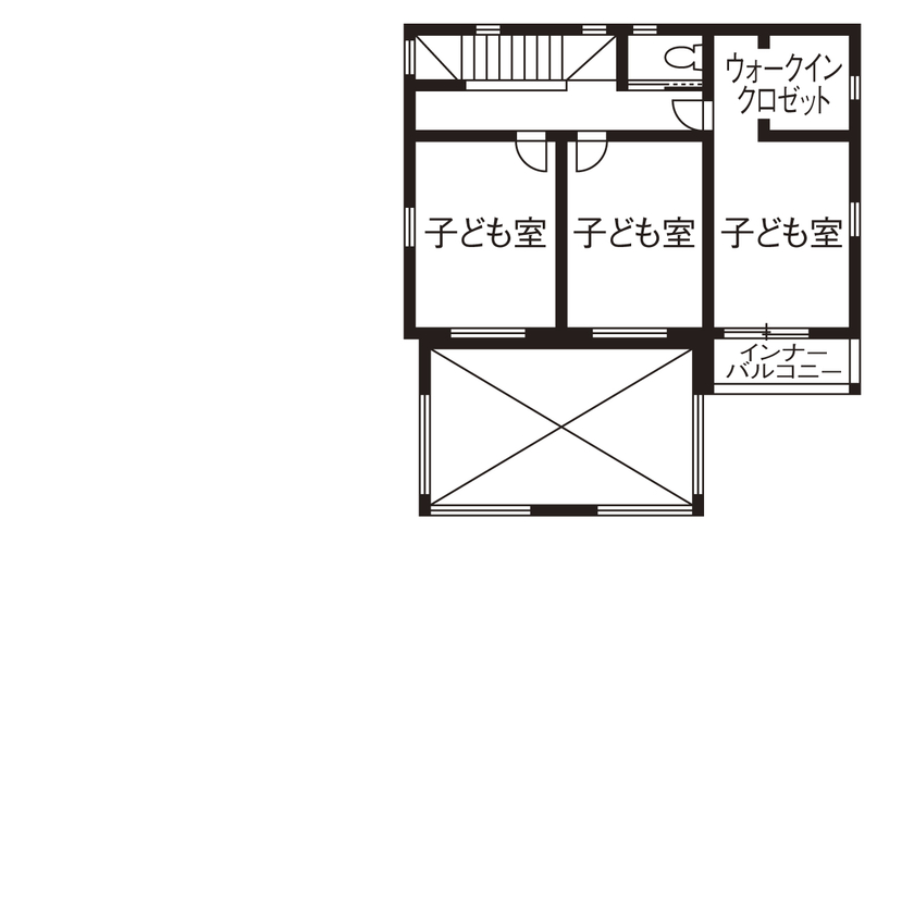 シャルドネホーム 【岐阜/ビルトインガレージ/注文住宅/間取り図】ホテルのような住み心地。テラスで非日常を味わう上質な家の間取り図（4LDK）２階
