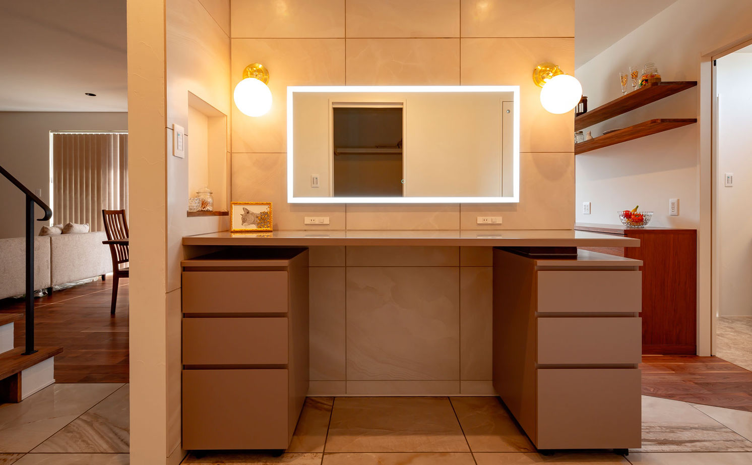 シャルドネホーム 【2000万円台/平屋スタイルの間取り】ウォルナットを主役にし、家具やタイルを丁寧に吟味した平屋風住宅の建築実例画像8