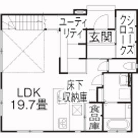 ステーツ 【本体価格1517万円/約33坪】シンプルと個性が融合した「まるでギャラリー」な家を実現！の間取り図（3LDK）1階