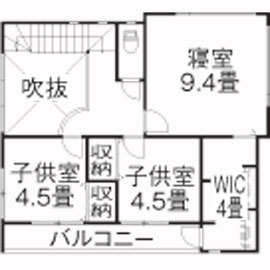 ステーツ 【本体価格1517万円/約33坪】シンプルと個性が融合した「まるでギャラリー」な家を実現！の間取り図（3LDK）2階