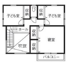 ステーツ 【本体価格1800万円台/約32坪】レトロとモダンが調和する開放的な吹き抜けリビングのある暮らしの間取り図（4LDK）2階