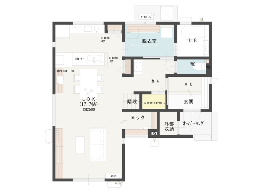 ステーツ 座れる「ヌック」で一休み、お洒落な暮らしの間取り図（　）１階