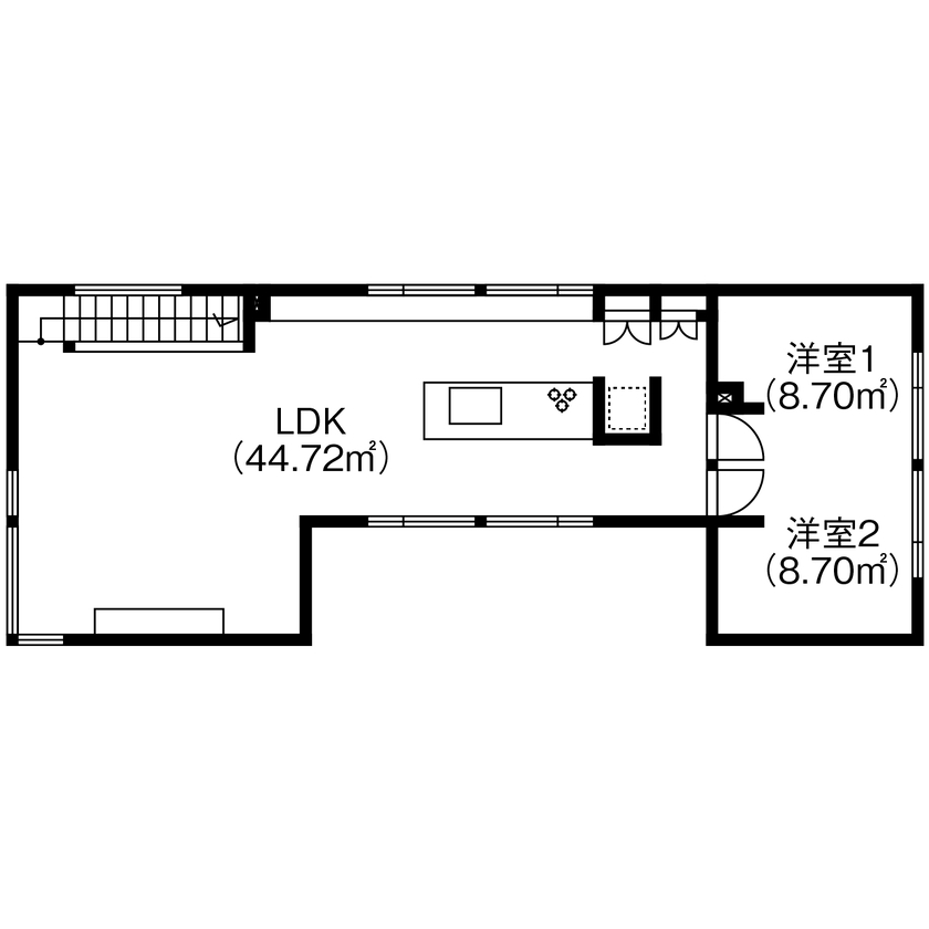 北王 【縁側で和む、中庭のある家】＊間取図あり＊めぐる季節と穏やかに、ふたりの時間を楽しむの間取り図（2LDK＋SIC＋WIC）2階
